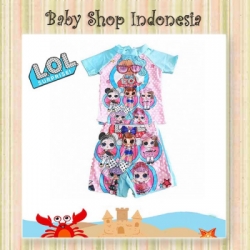 W059 Baju Renang Anak LOL Baju Renang Setelan Anak Perempuan Import Murah LOL Blue  large